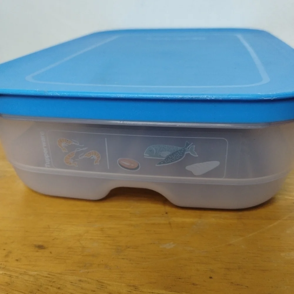 New Blue Tupperware Surf N Turf Meat keeper
